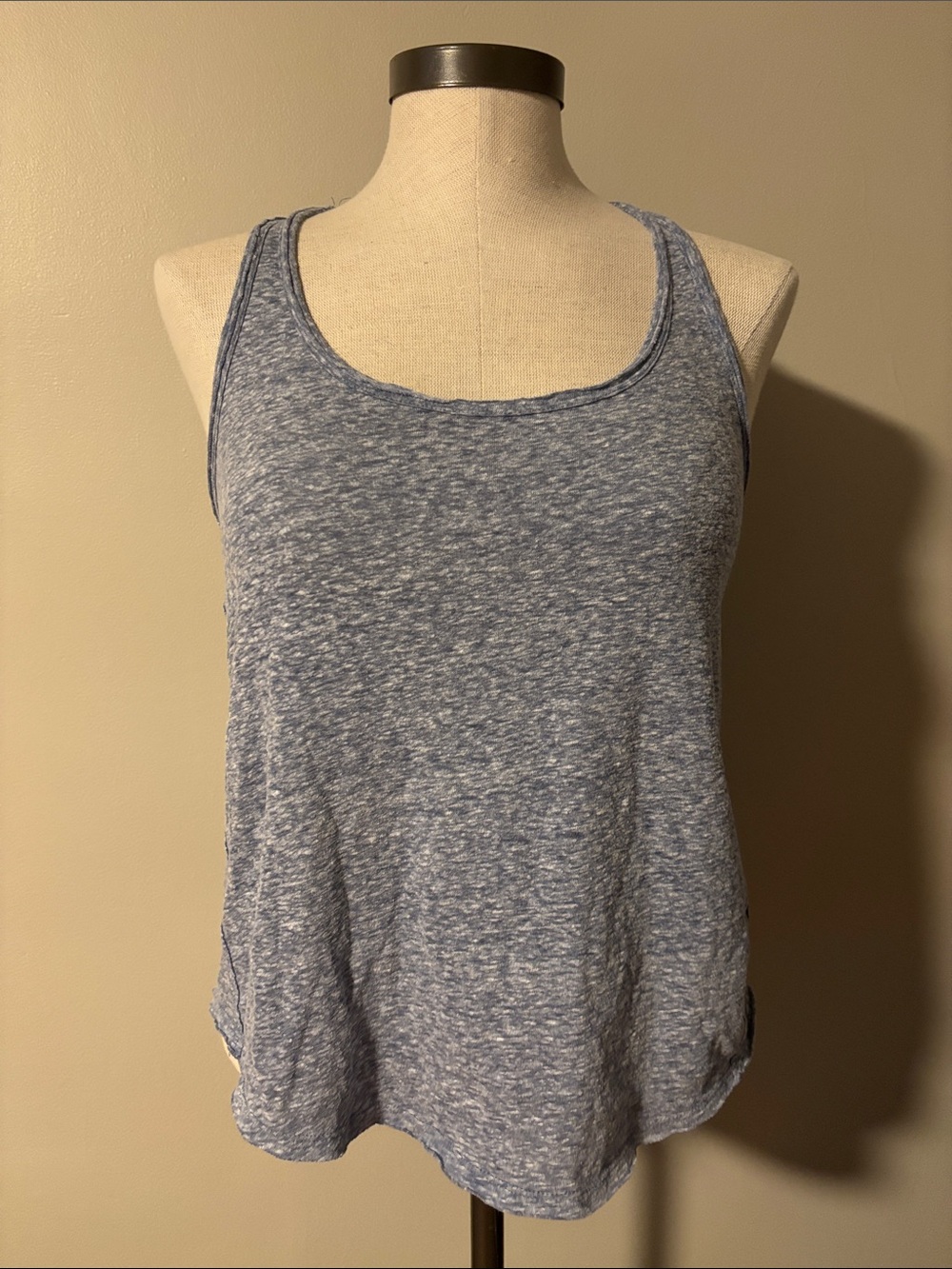 Abercrombie & Fitch Heathered Light Blue Scoop Neck Tank